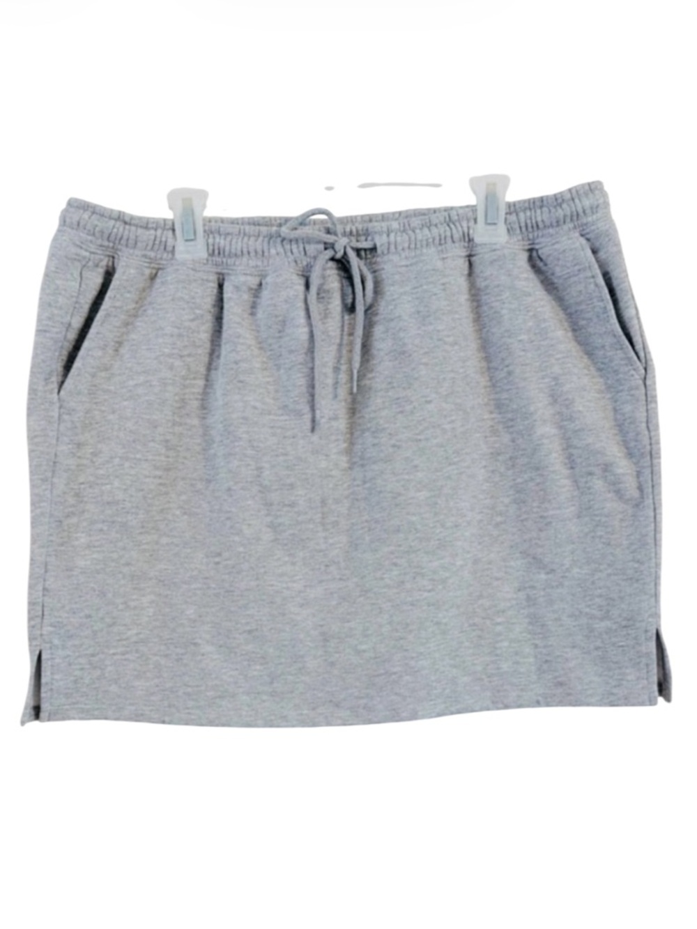 H&M Divided Gray Jersey Drawstring Waist Mini Skirt Size XL